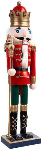 THE TWIDDLERS Grosse Weihnachten Nussknacker Holzfigur, XL 50cm - Klassische Weihnachtsdekoration