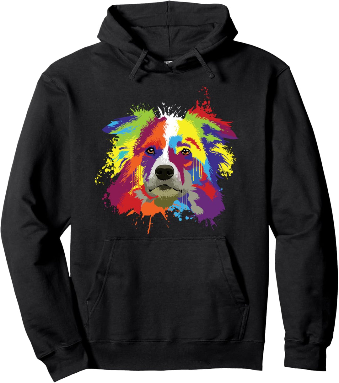 Splash Art Border Collie Hundehalter Geschenkidee Hunde Pullover Hoodie