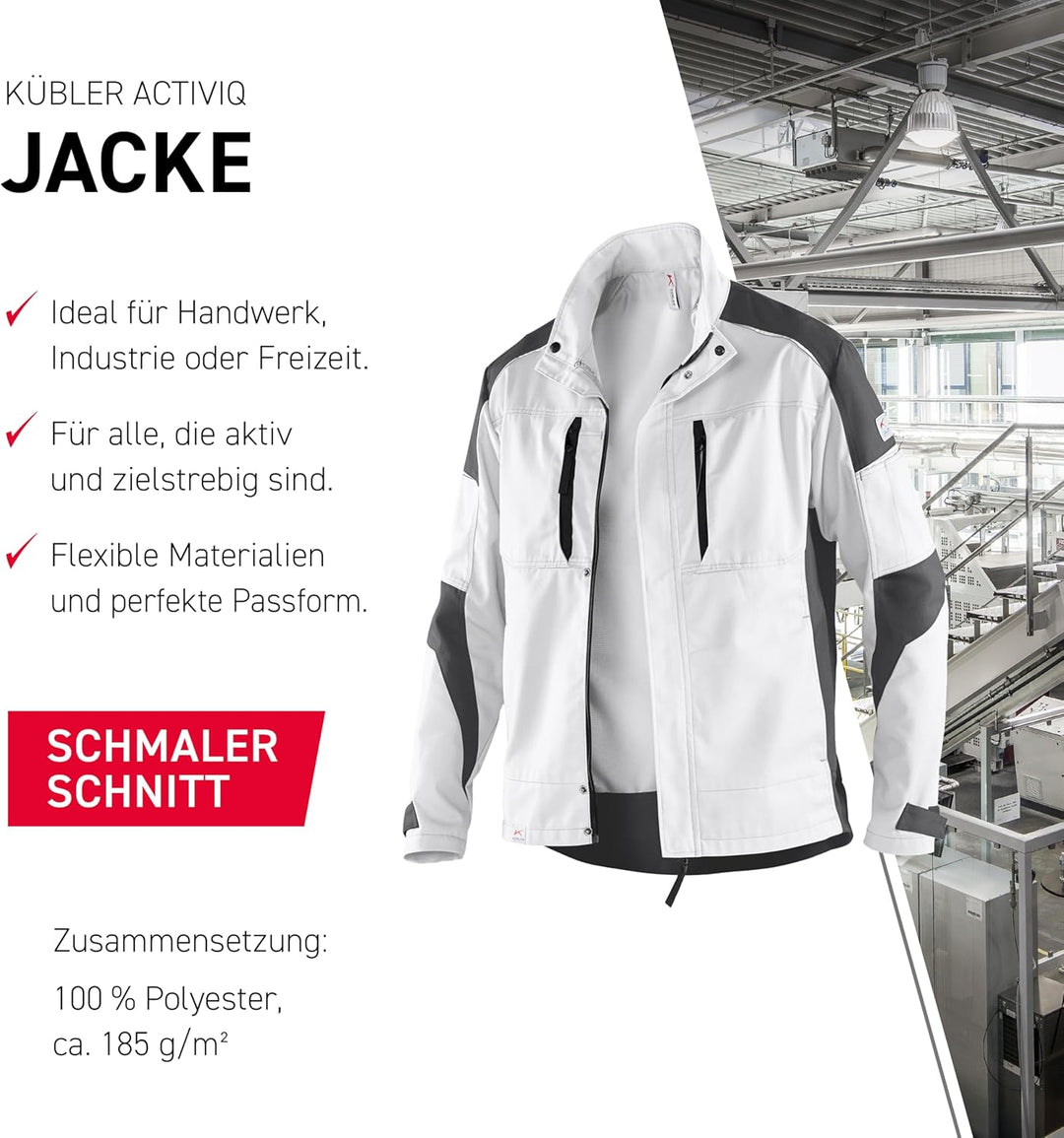 KÜBLER Workwear KÜBLER ACTIVIQ Arbeitsjacke weiss/anthrazit weiss/anthrazit 4XL, weiss/anthrazit 4XL
