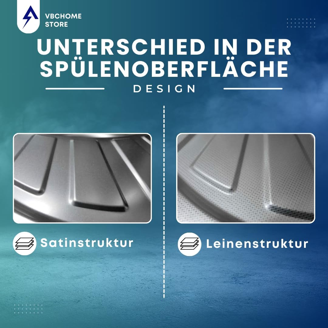 VBChome: Einbauspüle mit Hahnloch 832x437 mm Camping Küchenspüle - Leinenstruktur Alveus Form 30 Spü