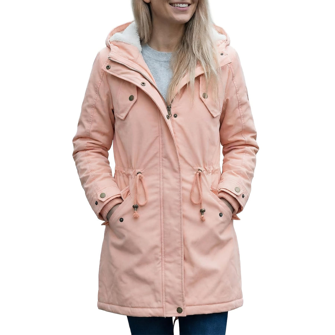 YYNUDA Wintermantel Damen Warm Gefüttert Winter Parka Mittellang Winterjacke Winterparka mit Fellkap