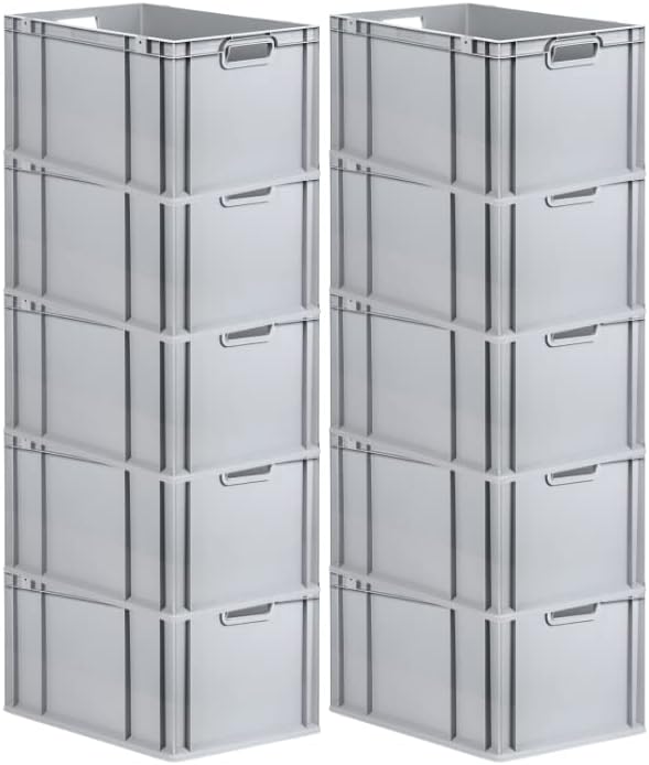 PROREGAL SuperSparSet 10x Eurobox NextGen Grip | HxBxT 32x40x60cm | Griffe offen | Verstärkter Boden