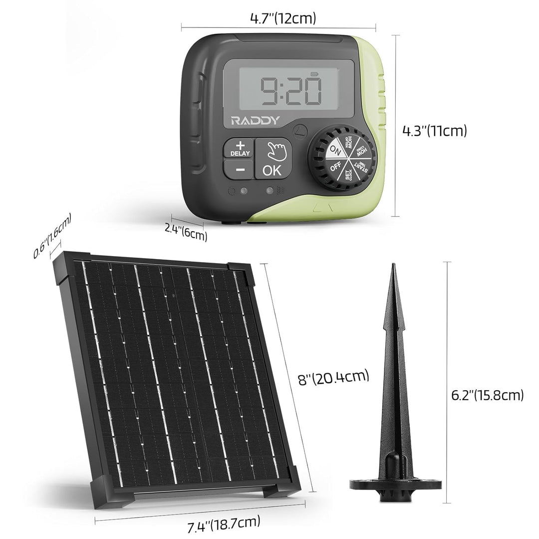 Raddy WS-1 Automatisches Bewässerungssystem, Solar-Drip-Bewässerungsset mit 2600mAh Batterie, progra