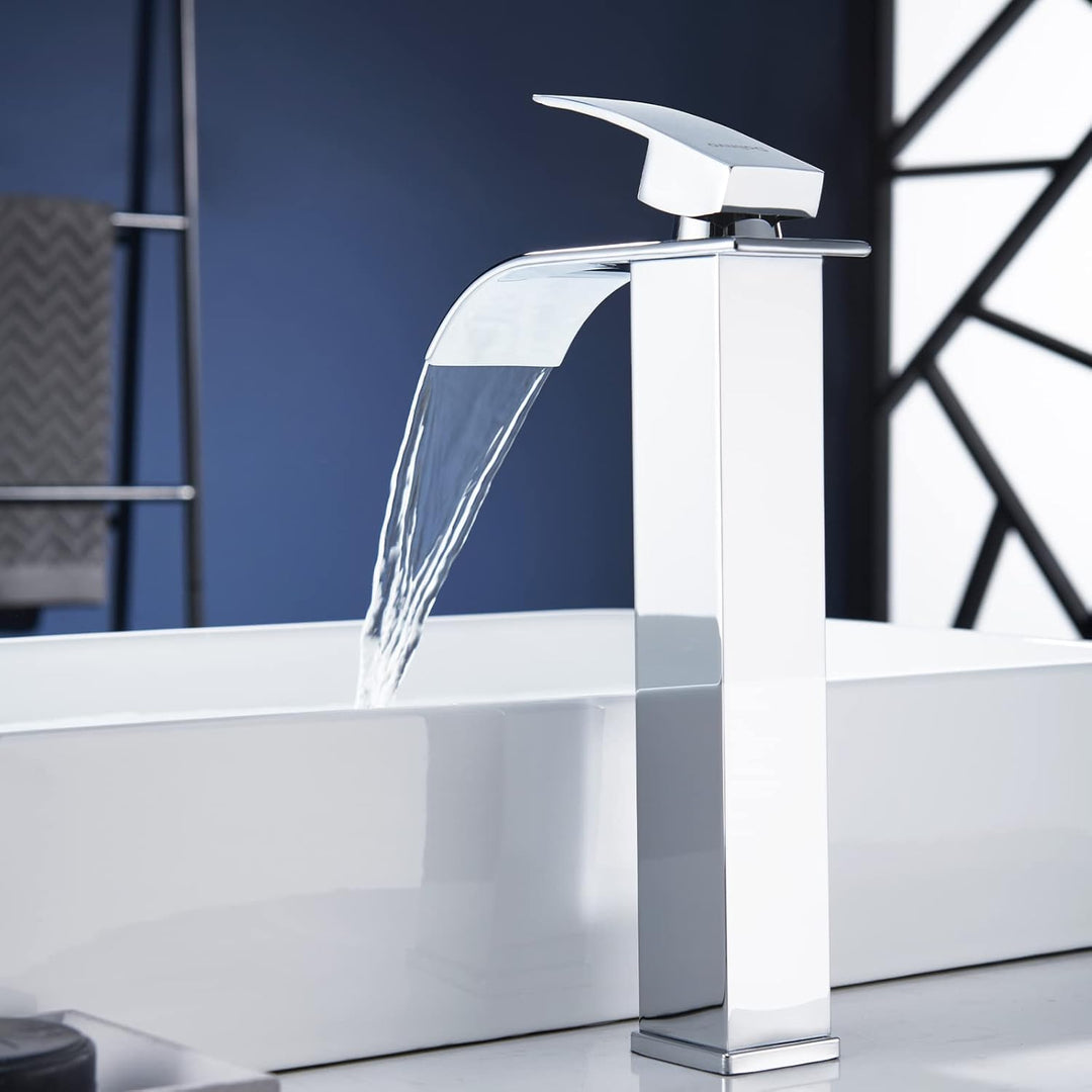 11.6 Zoll Hohes Wasserhahn Bad Chrom, Dolinvo Armatur badezimmer Wasserfall Einhandmischer Waschtisc