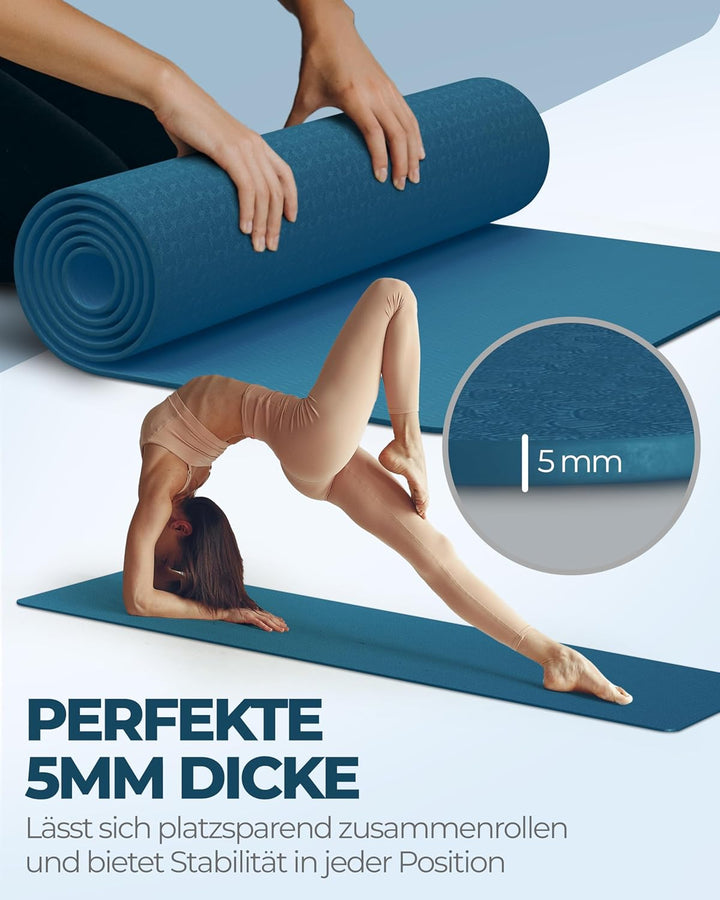 Fitleap Yoga-Matte Pro aus umweltfreundlichem TPE-Schaum. Sehr rutschfeste, schadstofffreie, hypoall