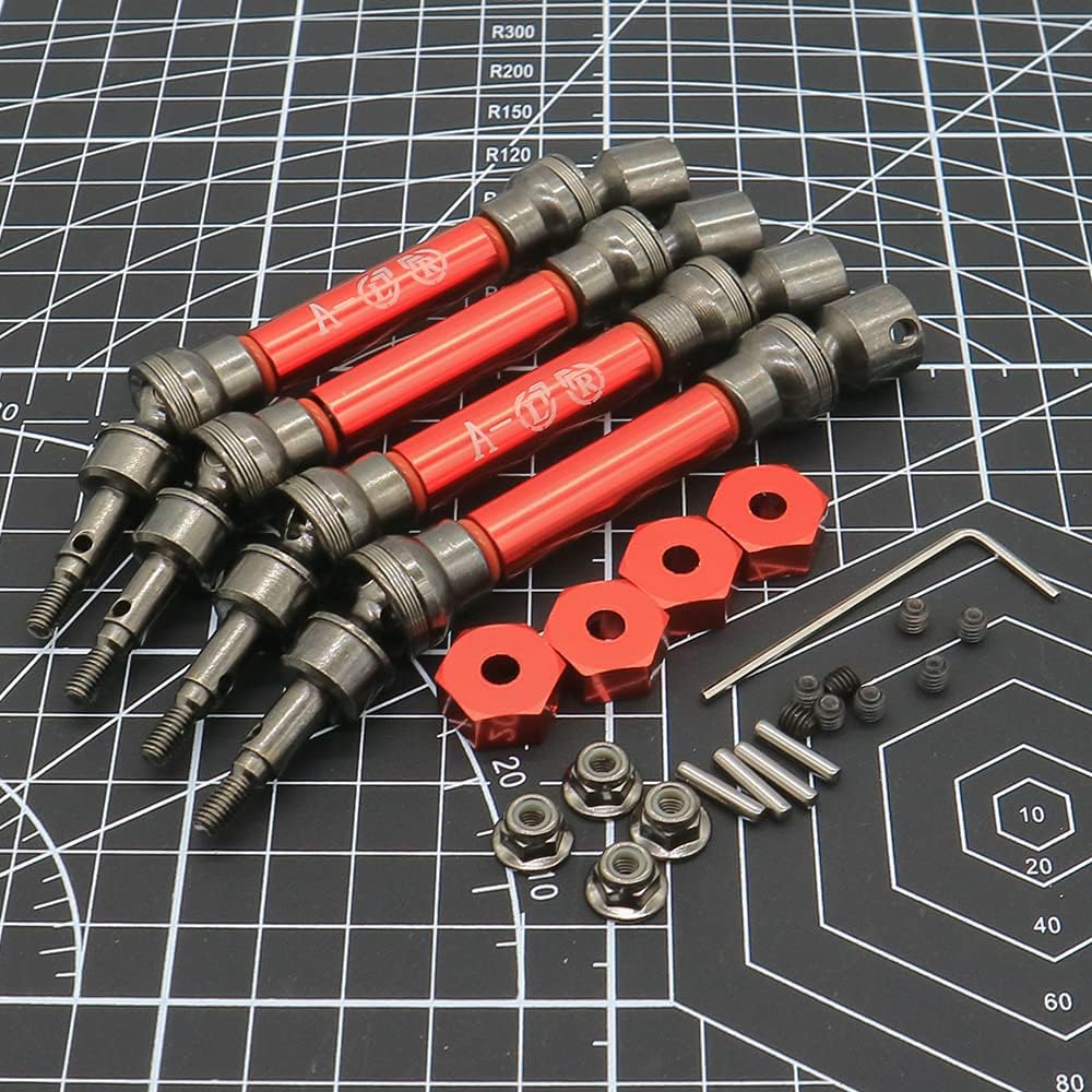 RCAWD ARRMA Antriebswellen Set,Metall Universal Vorder- und Hinterrad antriebswelle für 1/10 ARRMA 3