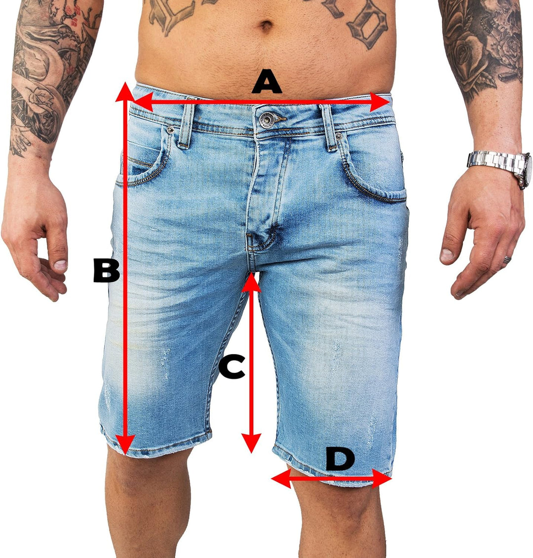 Rock Creek Herren Shorts Jeansshorts Denim Stretch Sommer Shorts Regular Slim M23 29W Dunkelgrau, 29