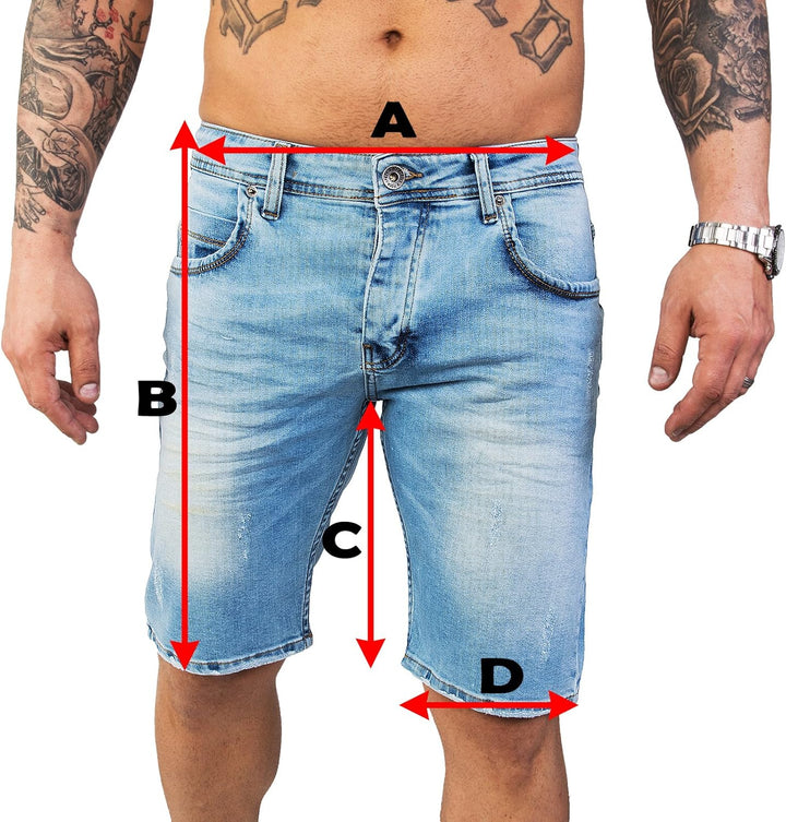 Rock Creek Herren Shorts Jeansshorts Denim Stretch Sommer Shorts Regular Slim M23 29W Dunkelgrau, 29