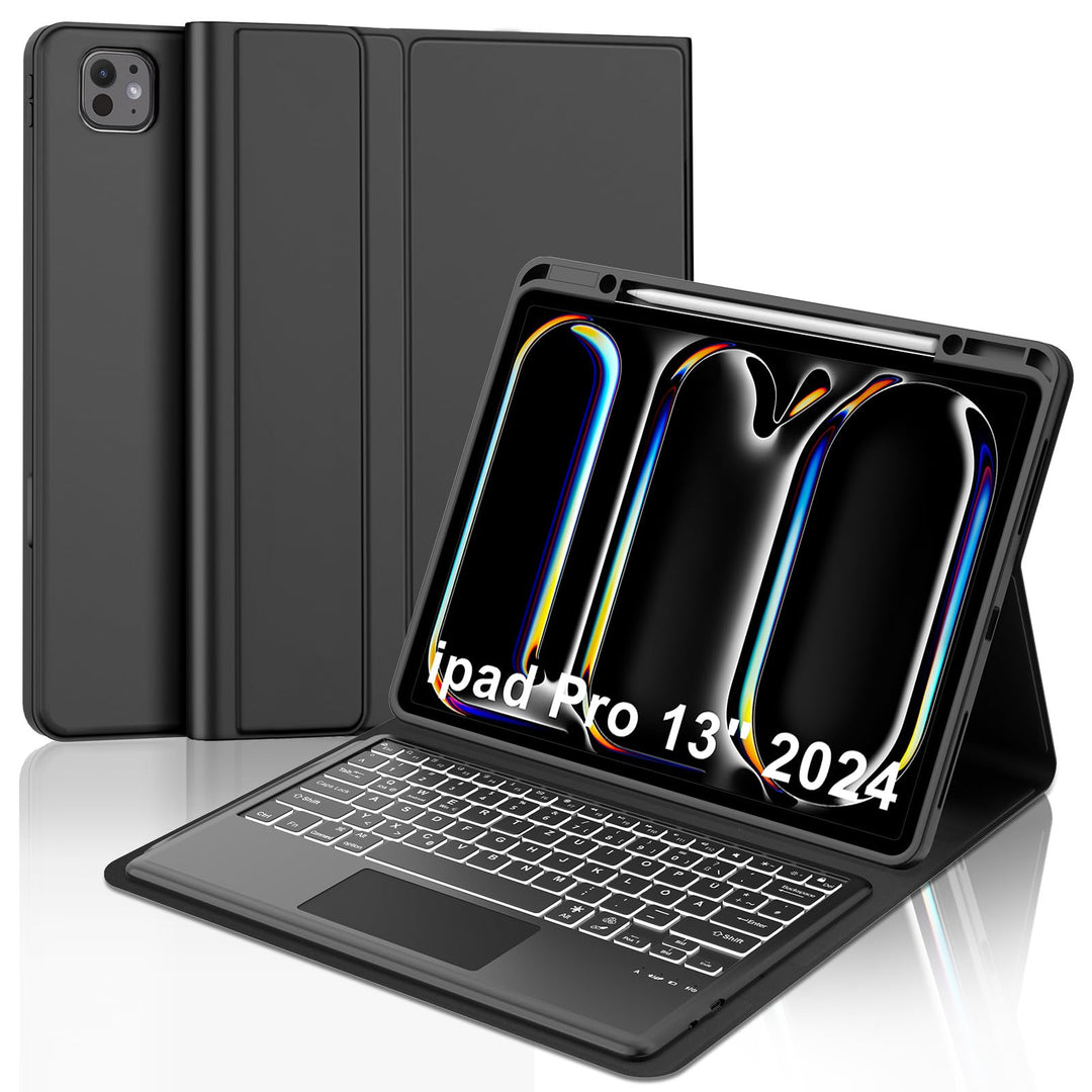 IVEOPPE Hülle mit Tastatur für iPad Pro 13" M5 2025/M4 2024 Con Touchpad, Deutsches QWERTZ Layout, M