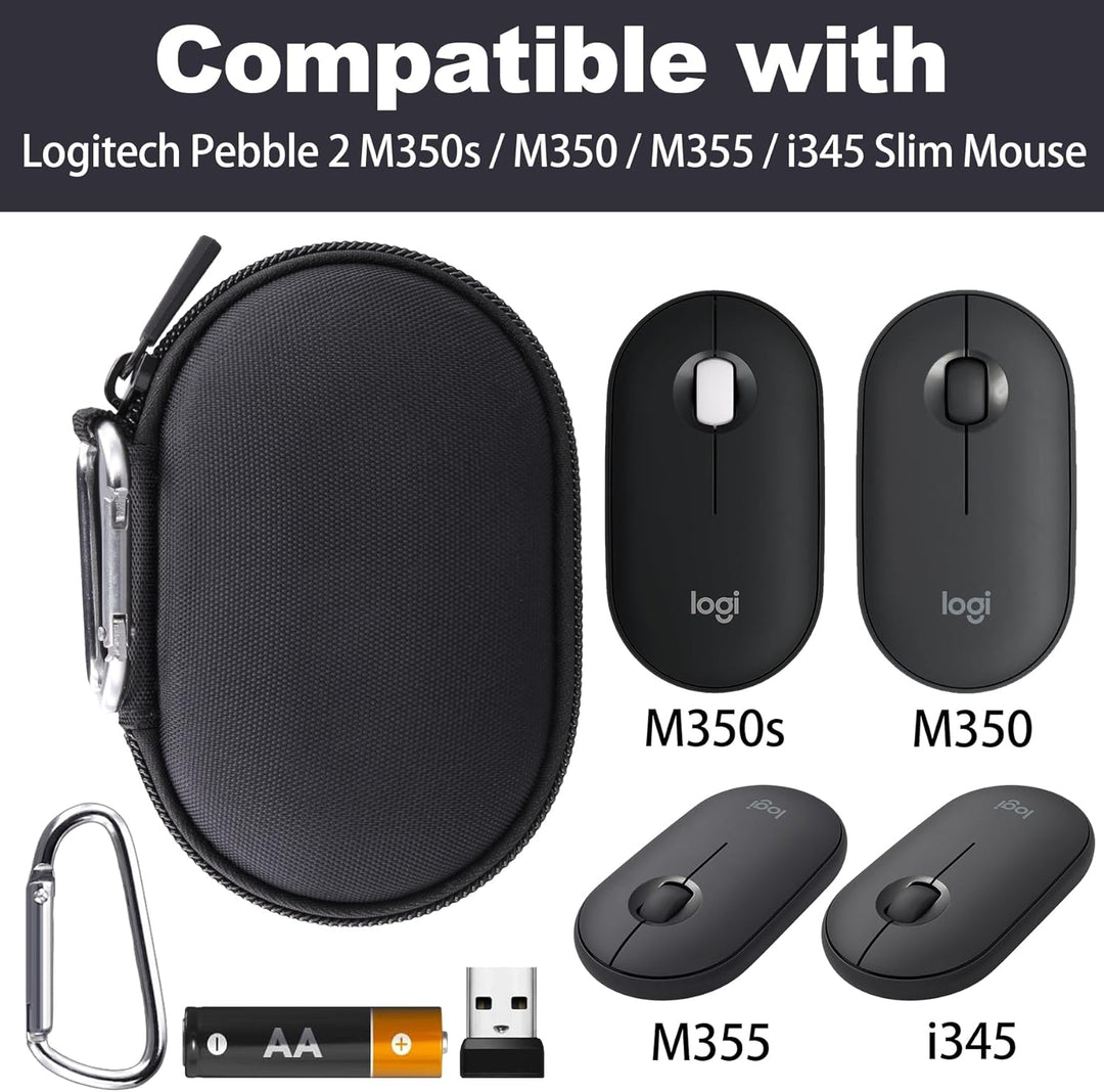co2CREA Case Harte Reiseschutzhülle Etui Tasche für Logitech Pebble Mouse 2 M350s /M350 Pebble/Logit
