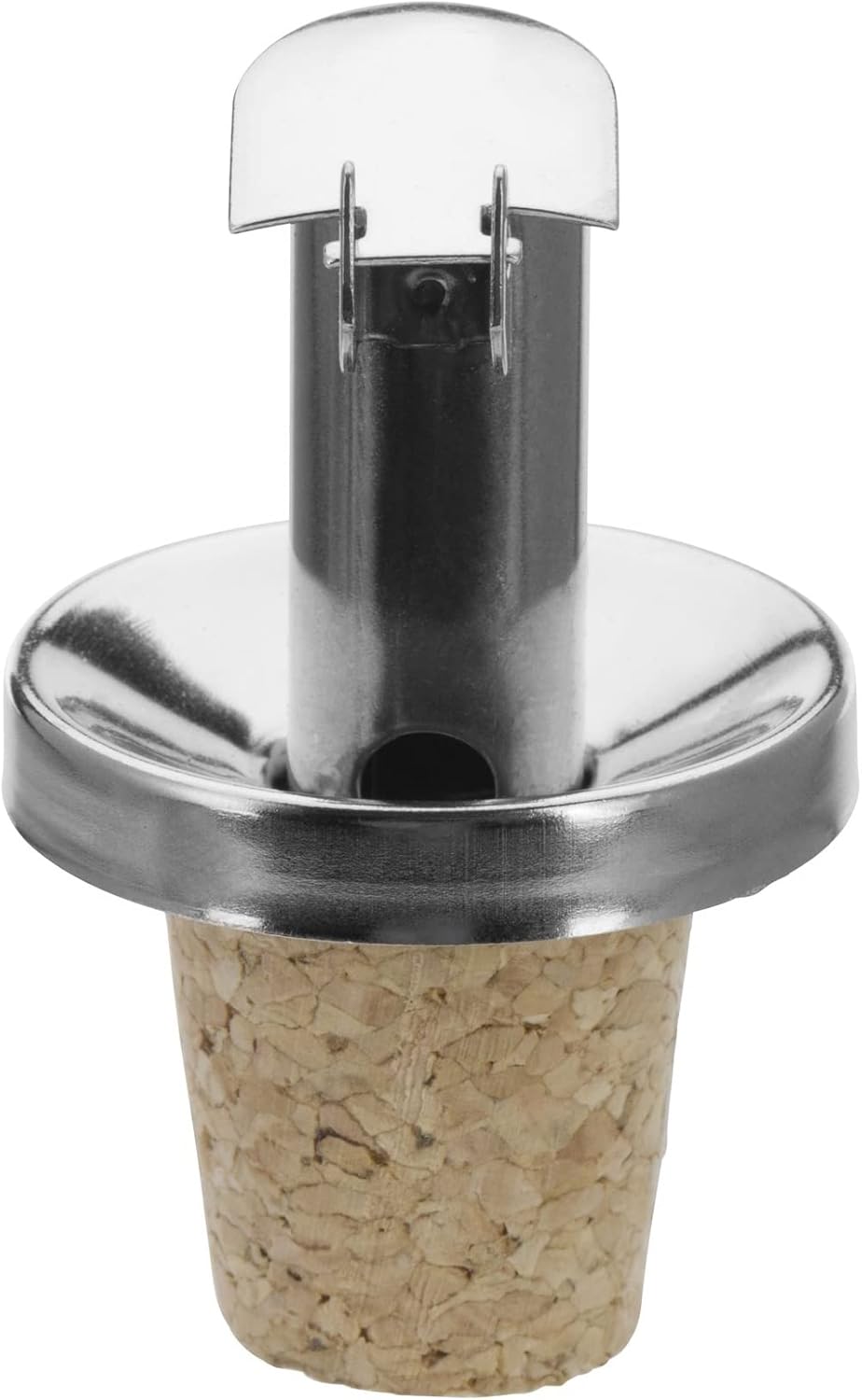 Westmark 4 Öl-/Essig-Ausgiesser + 4 Ersatzkorken, mit Kläppchen, Metall/rostfreier Edelstahl, Naturk