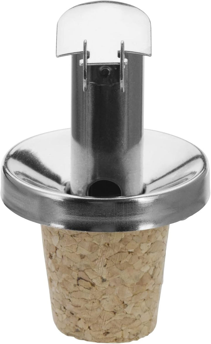 Westmark 4 Öl-/Essig-Ausgiesser + 4 Ersatzkorken, mit Kläppchen, Metall/rostfreier Edelstahl, Naturk
