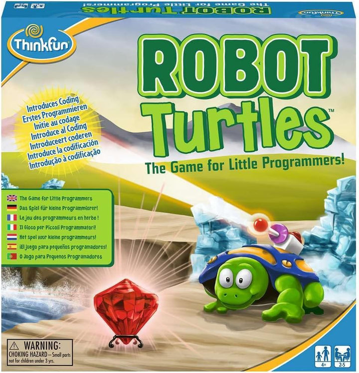 Robot Turtles, ein Kinderspiel bei dem Kinder ab 4 Jahre mit Spass und spielerisch erstes Programmie