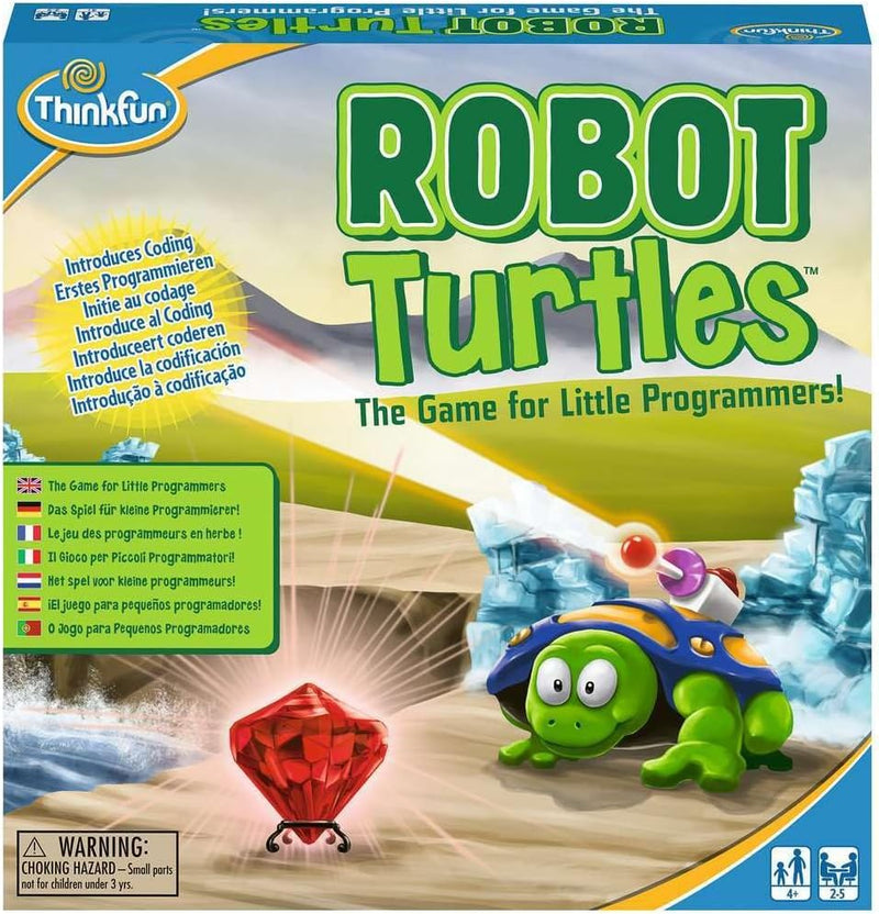 Robot Turtles, ein Kinderspiel bei dem Kinder ab 4 Jahre mit Spass und spielerisch erstes Programmie