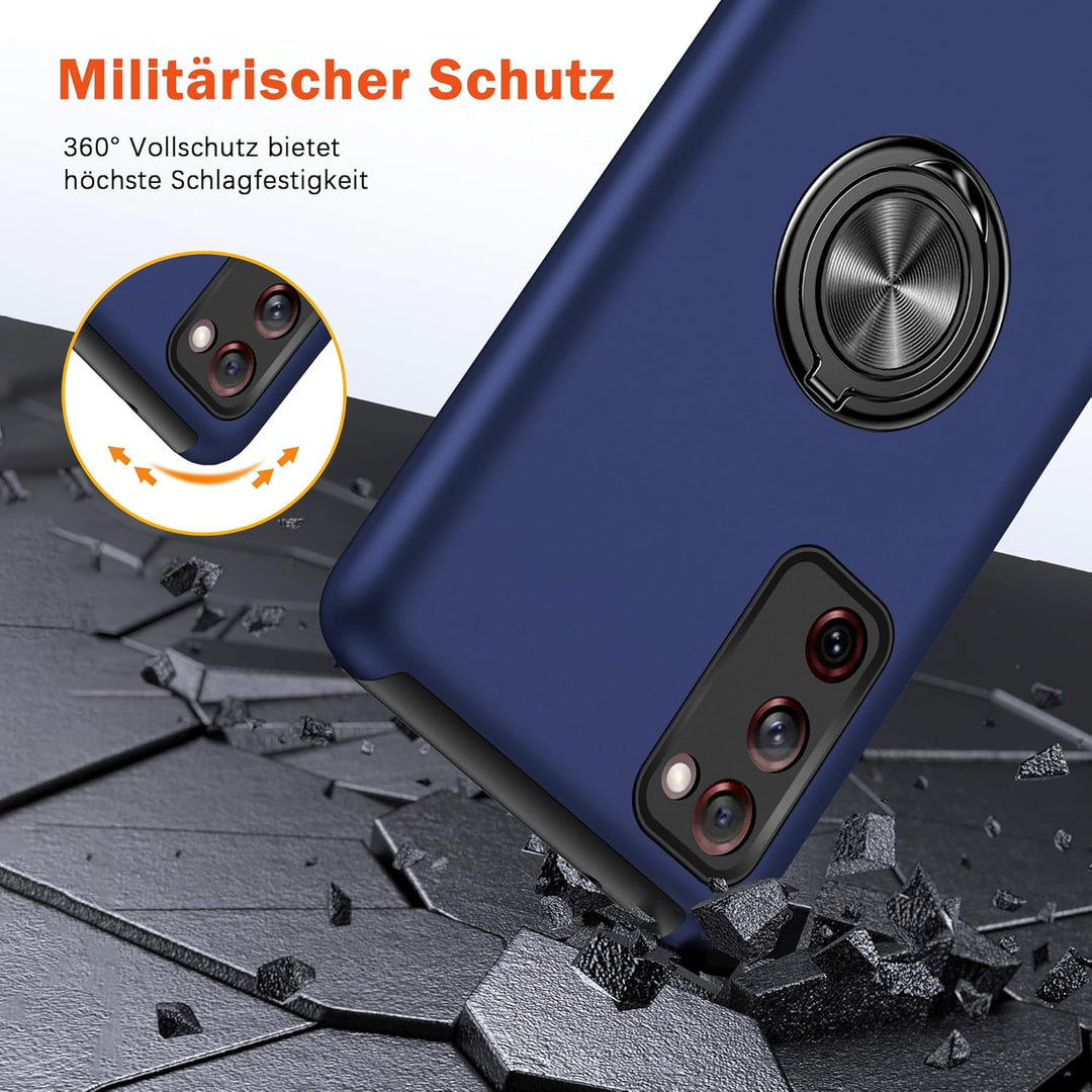 Hülle für Samsung Galaxy S20 FE 4G,5G mit 1 Pack Schutzfolie, Handyhülle mit Eingebetteter 360° Grad