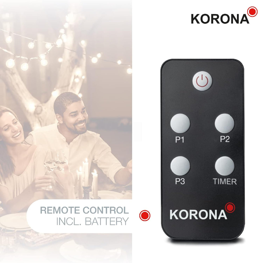 Korona 60000 Standheizstrahler Outdoor | Elektrisch | Für Terrasse, Balkon und Garten | Carbon-Heize