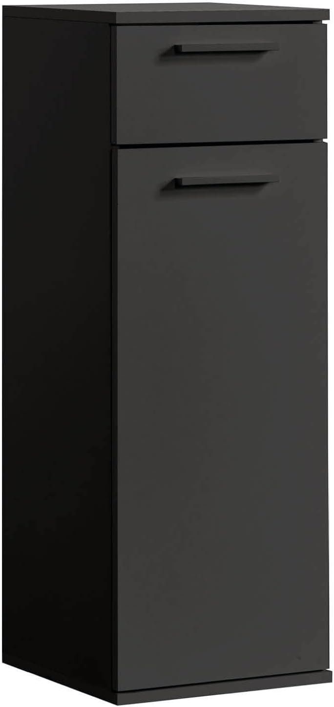 mokebo® Bad-Beistellschrank schmal Anthrazit, Schwarz &