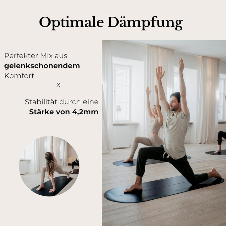 Ovale Yogamatte & Pilatesmatte in Kapselform | 190×68×0,42cm | Gelenkschonend & Rutschfest aus Natur