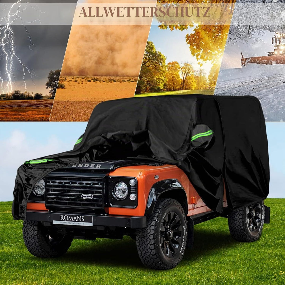 Autoabdeckung Wasserdicht Ersatz für Land Rover Defender 90 1990-2016, Vollgarage Autoplane Car Cove