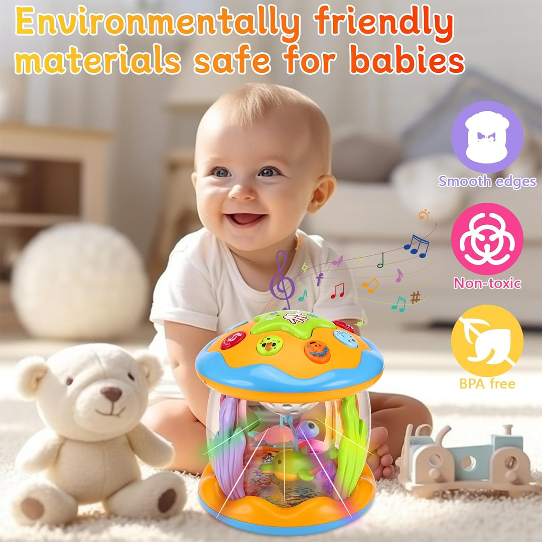 Baby Spielzeug 1 Jahr Junge Mädchen Drehender Projektor Babyspielzeug mit Musik/Licht ab 12 18 Monat