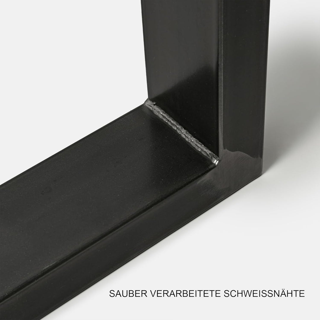 1 Paar (2 Stück) BestLoft Kufen – Tischkufen im Industriedesign aus Rohstahl (60x72cm, Transparent P