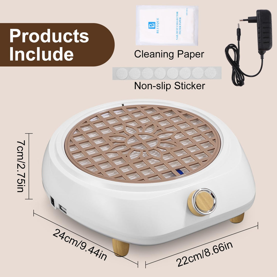 Yulado 100W Staubabsaugung Für Nägel, 4500rpm Nagelstaubsauger Weiss, Professionelle Haushalt und St