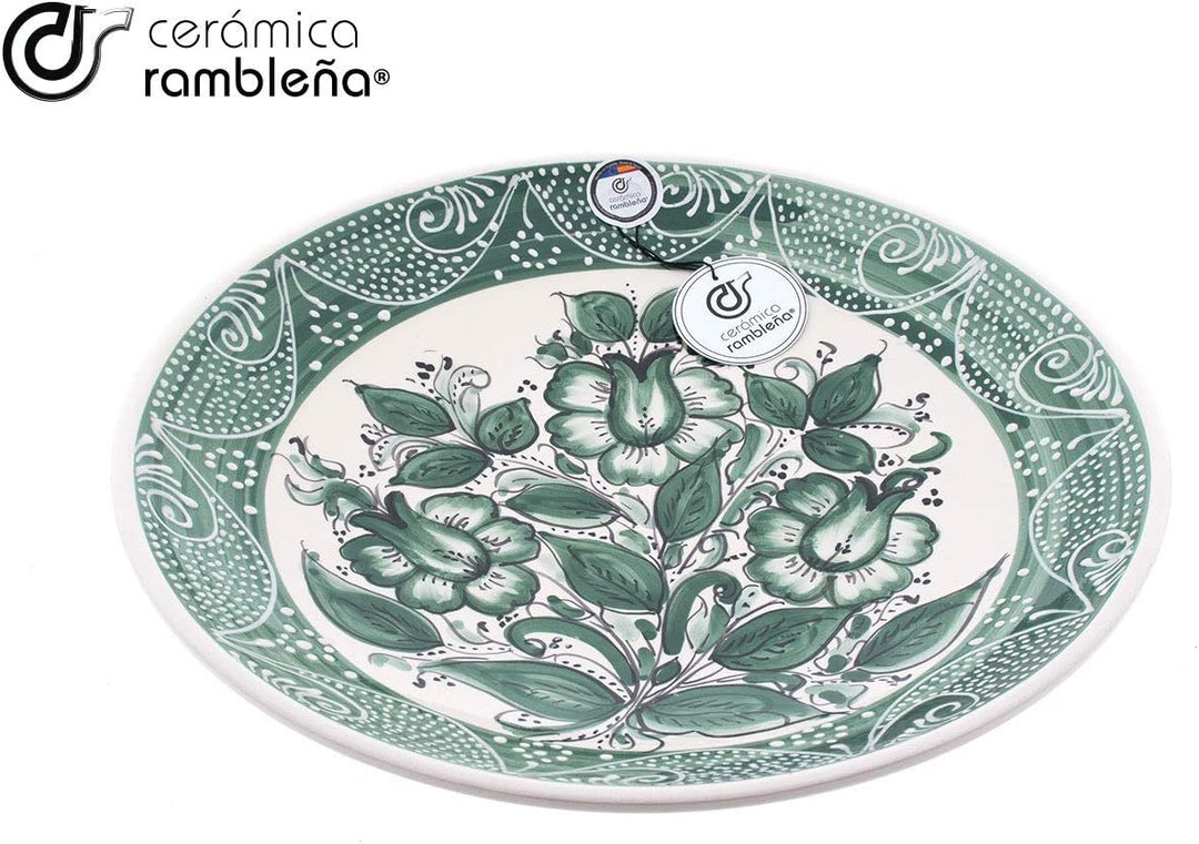 CERÁMICA RAMBLEÑA | Dekorativer Teller zum Aufhängen | Keramikteller | Wandteller | Wandteller Model