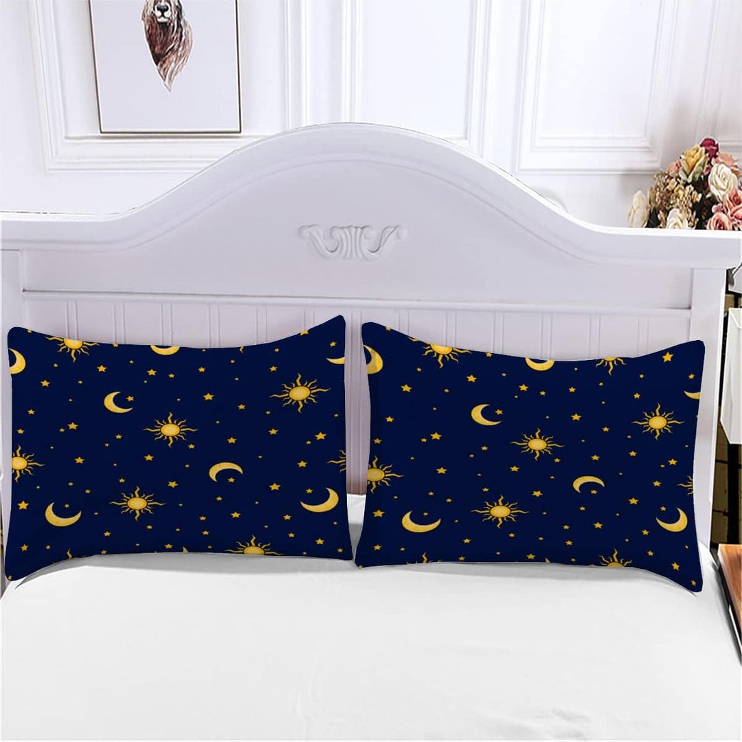 BUMIYA Kinder Bettwäsche Set 135x200 3D Druck Sonne, Mond Und Sterne Bettwäsche100% Mikrofaser Weich