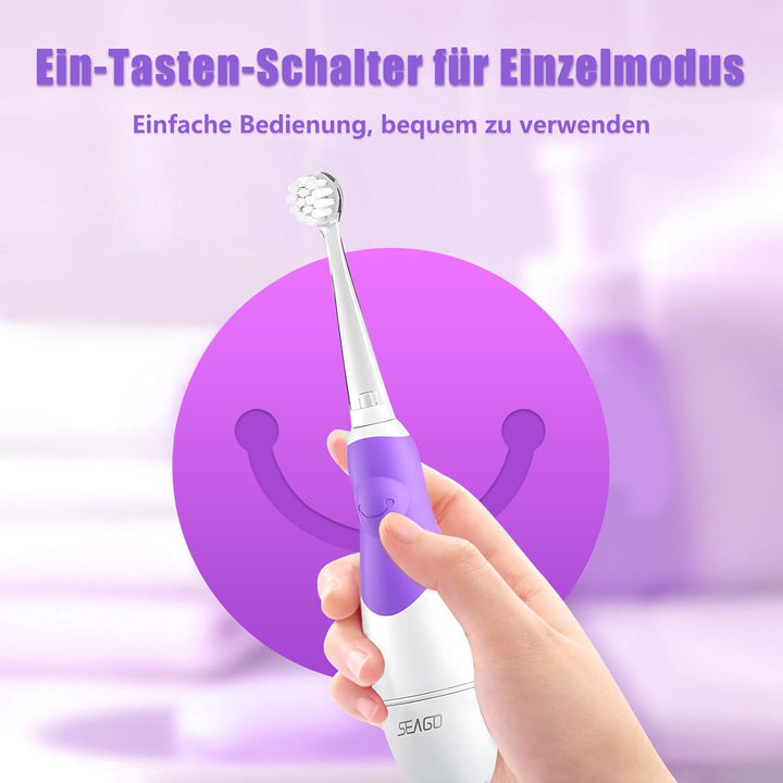 Seago SG-513 Elektrische Zahnbürste Kinder Baby Kinderzahnbürste Elektrisch ab 0-3 Jahre mit LED Lic
