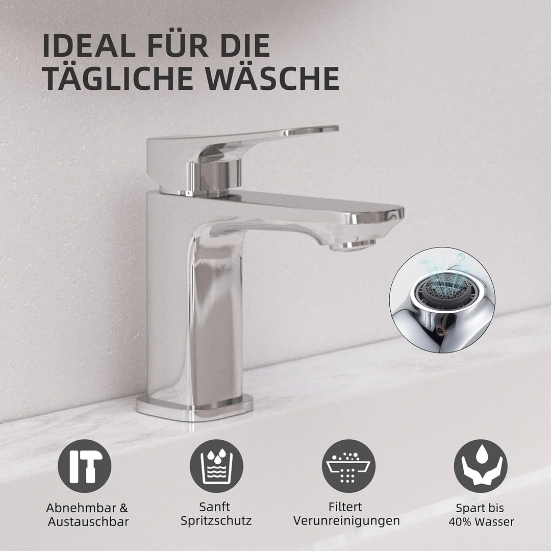 BELZ Waschtischarmaturen Mischbatterie, Moderne Badezimmer Spültischarmatur, Einhebelmischer für Was