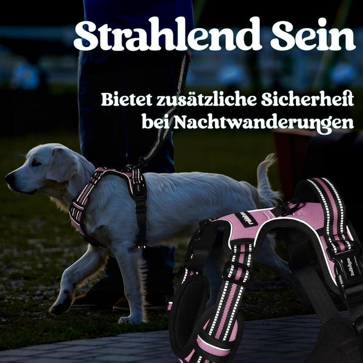 rabbitgoo Hundegeschirr Grosse Hunde, Verstellbare Geschirr Hund ohne Zug &amp; Würgen, Anti Zug Hundege