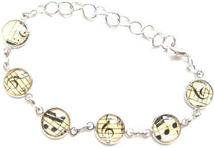 Miniblings Noten Musik Violinschlüssel Notenschlüssel Armband 6er - Modeschmuck handmade - Damen Mäd