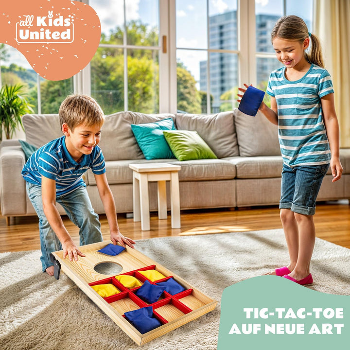 all Kids United® Mini Cornhole-Spiel für Kinder; Indoor &amp; Outdoor Geschicklichkeitsspiel mit Sandsäc