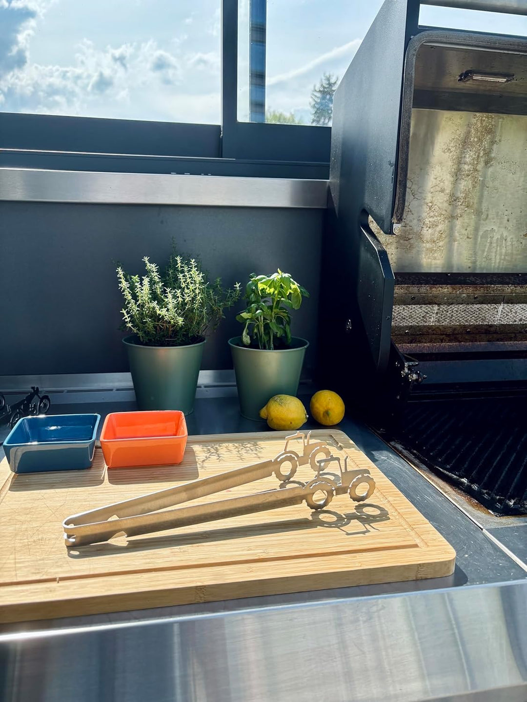 Grillzange Motiv Traktor, spülmaschinengeeignet, Geschenkidee, Männergeschenk
