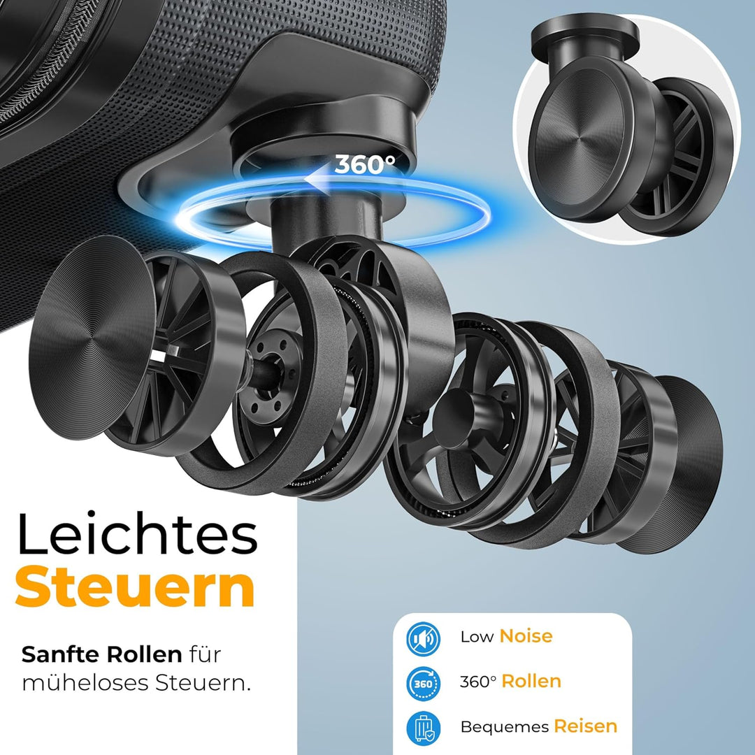 KESSER® Reisekoffer 55L Koffer Handgepäck ABS Hartschalenkoffer mit Zahlenschloss, Kofferwaage & Rei
