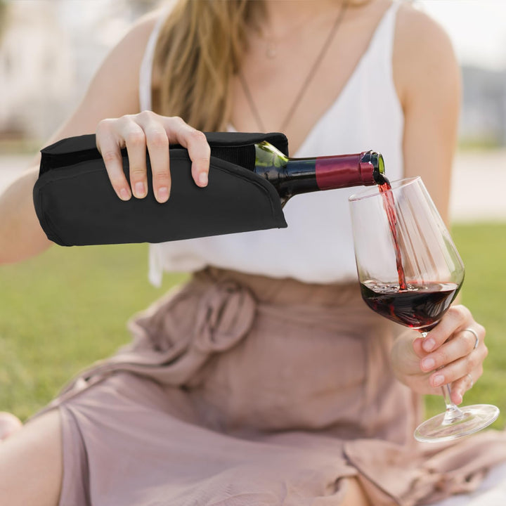 2er-Set Weinkühler und Sektkühler Hülle Manschetten - Schwarz & Blau - Perfekt zum Kühlen von Wein-
