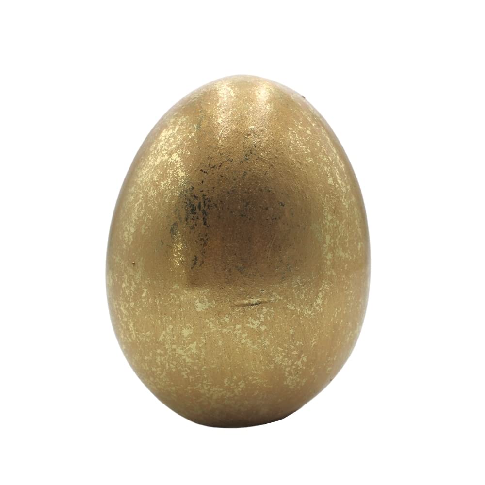Dekohelden24 ***Goldenes Ei aus Keramik, Osterei, Osterdeko, Grösse: H/Ø ca. 10 x 8 cm Ei L, Ei L