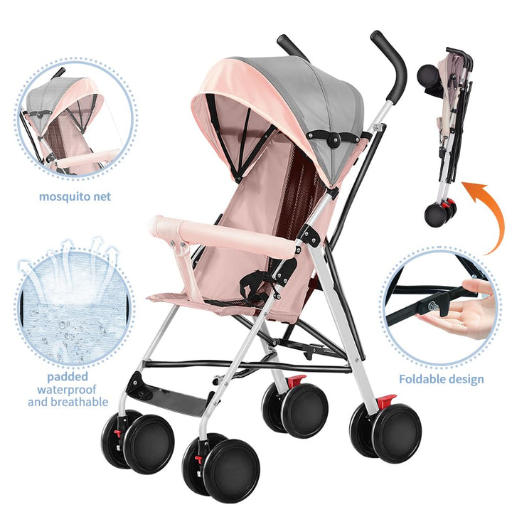 Leichter Kinderwagen, bis zu 30 kg, grosser Korb, schnelles Klappsystem, geräumiger Sitz, doppelte B