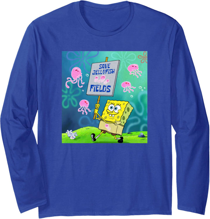 SpongeBob SquarePants Save Jellyfish Fields Langarmshirt