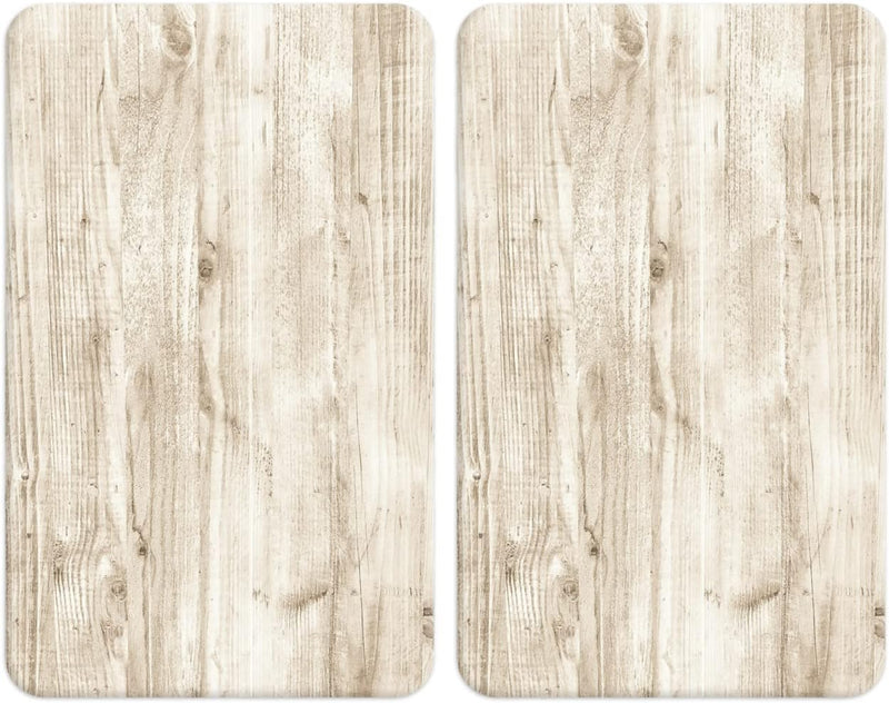 WENKO Herdabdeckplatten Universal Natural Look 2er Set - 2er Set, Kochplattenabdeckung und Glas-Schn