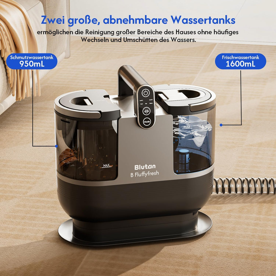 B Fluffyfresh Waschsauger, Dampfreiniger, Polsterreiniger-Gerät für Sofa, Teppich, Fenster, Auto, Na