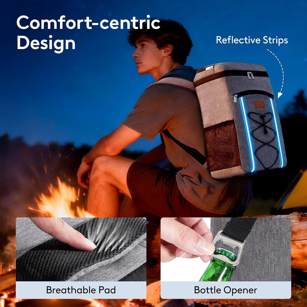 Lifewit Isolierter Thermo-Kühlrucksack 28L, Leichter Kühl-Rucksack mit Wasserdichtem Innenfutter, Tr
