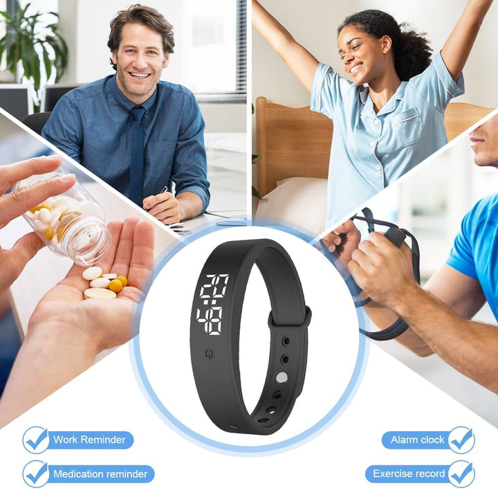 CEWROM Vibrationsalarm Erinnerung Uhr, Silent Vibrating Alarm Reminder Watch für Jungen/Mädchen, Pil