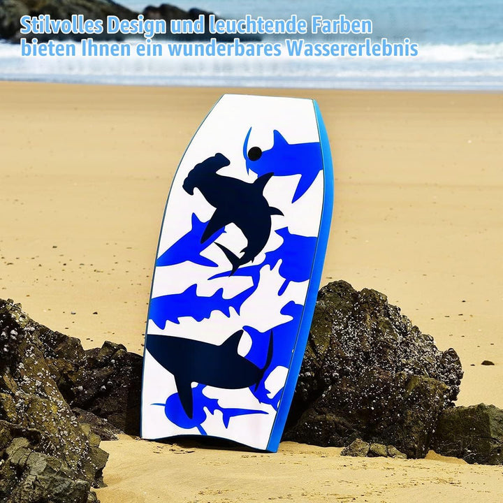 RELAX4LIFE Schwimmbrett tragbar, Schwimmboard mit Halteleine, Rutschfestes Surfbrett für Kinder &amp; Er