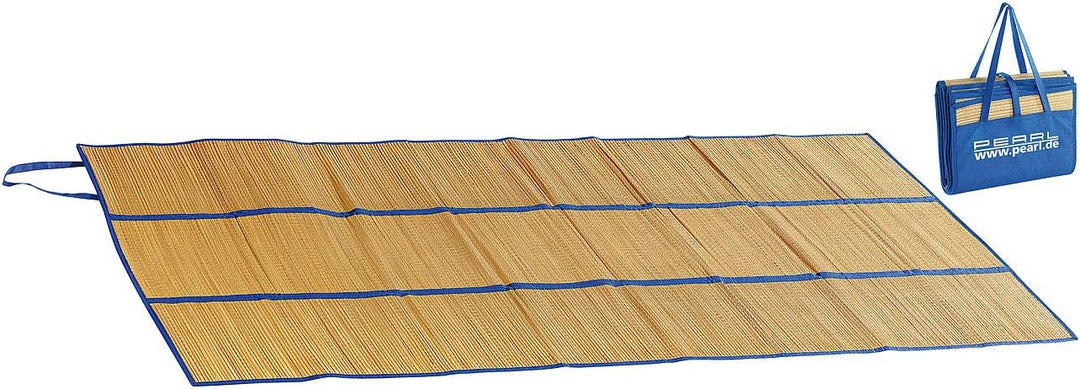 Bastmatten: 3er-Set Faltbare Bast-Strandmatten mit Tragegriffen, 180 x 90 cm (Badematte Bast, kompak