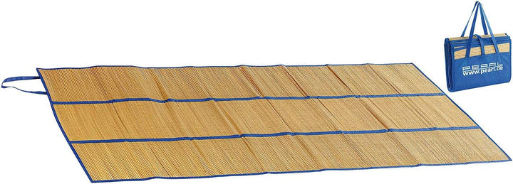 Bastmatten: 3er-Set Faltbare Bast-Strandmatten mit Tragegriffen, 180 x 90 cm (Badematte Bast, kompak