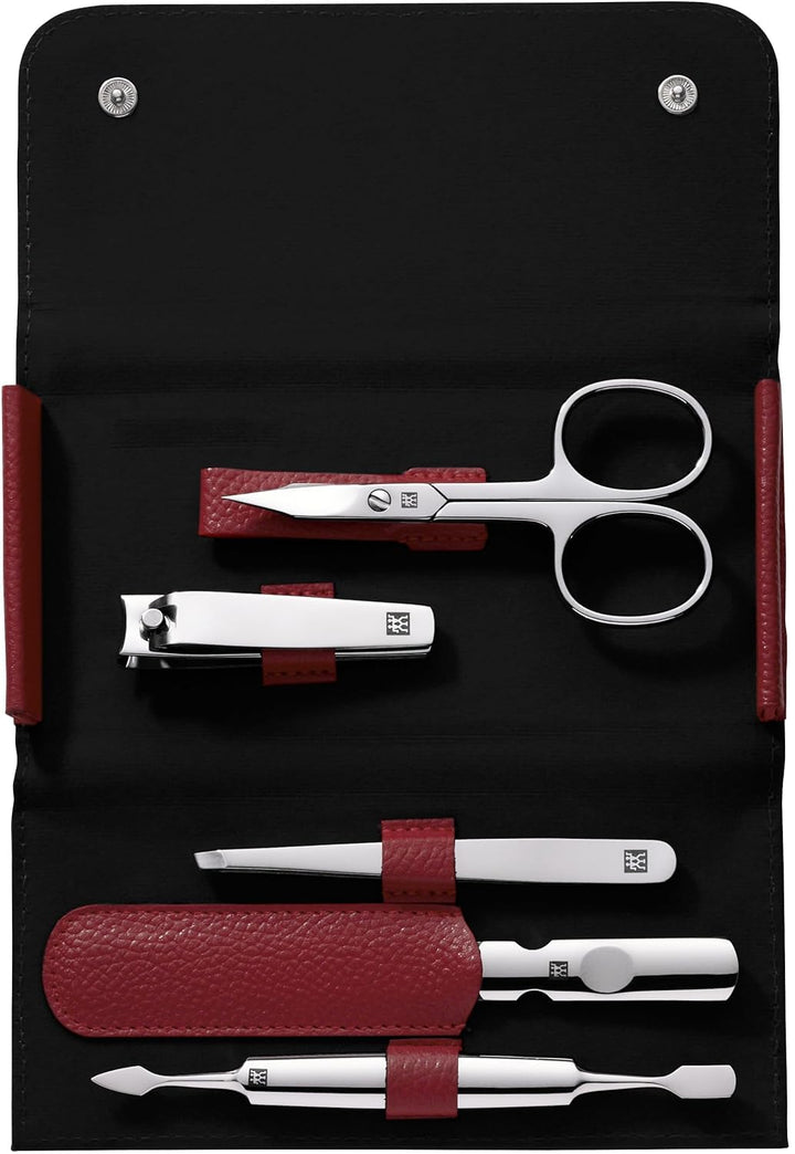 ZWILLING Maniküre Set in Reisegrösse 5-teilig mit Nagelknipser in 100% Lederetui,