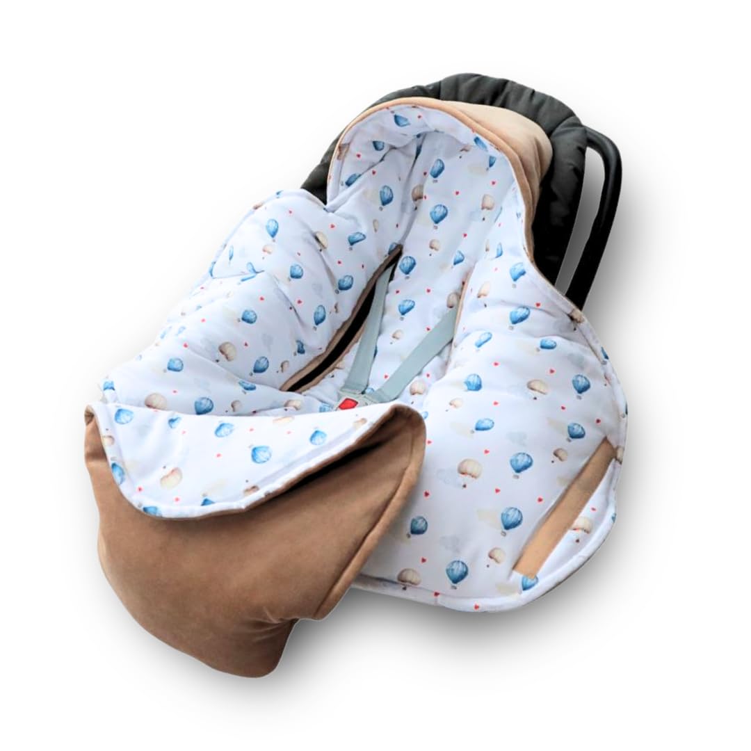 Einschlagdecke Babyschale Kinderwagen: Velours-Bambus-Decke für Autositz, Kinderwagen und Wanne. bab