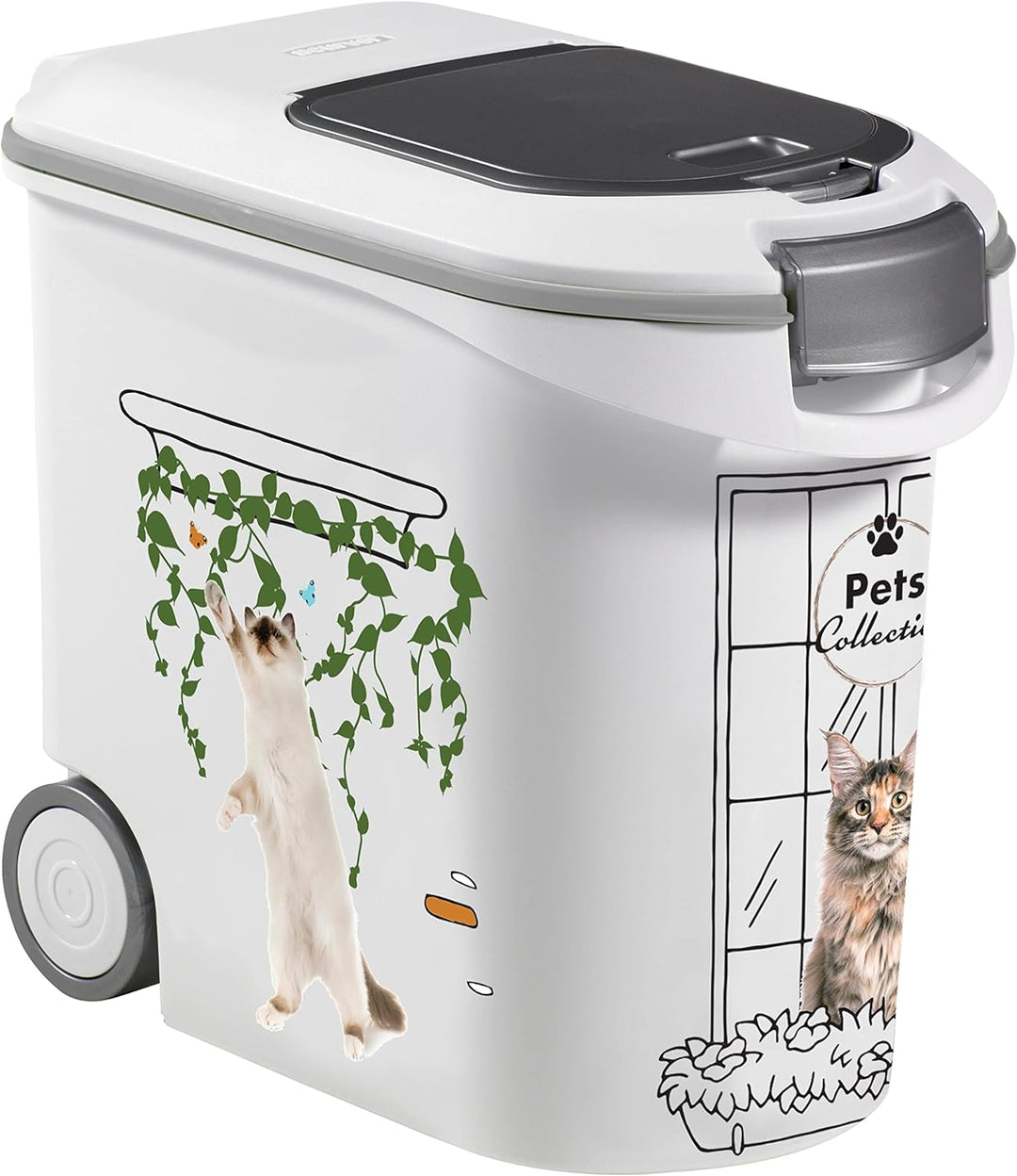 Curver Futterbehälter für Katzen – 35 l/12 kg – Pets Collection – luftdichte Aufbewahrung gegen Gerü