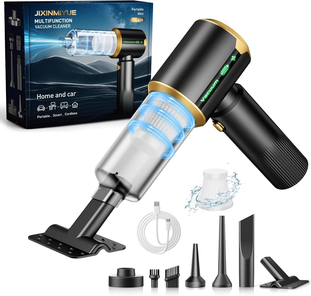 Famgoods Handstaubsauger 25000 Pa, 4-in-1 Handstaubsauger Akku Kabellos, 3 Stufen &amp; LED-Anzeige, 600
